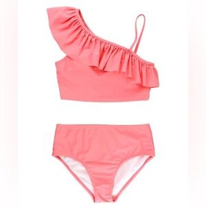 Ruffle Butts STRAWBERRY TWEEN ONE SHOULDER RUFFLE TANKINI
